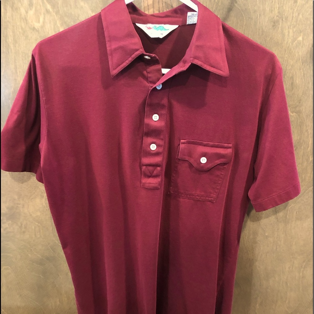 VTG Sears brand Dragon men’s polo maroon Sz M